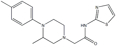 2-[3-methyl-4-(4-methylphenyl)piperazin-1-yl]-N-(1,3-thiazol-2-yl)acetamide Struktur