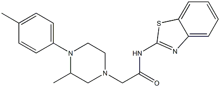 N-(1,3-benzothiazol-2-yl)-2-[3-methyl-4-(4-methylphenyl)piperazin-1-yl]acetamide Struktur