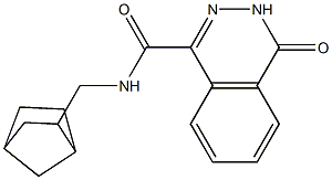 N-(3-bicyclo[2.2.1]heptanylmethyl)-4-oxo-3H-phthalazine-1-carboxamide Struktur