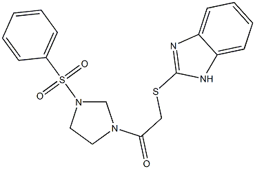 1-[3-(benzenesulfonyl)imidazolidin-1-yl]-2-(1H-benzimidazol-2-ylsulfanyl)ethanone Struktur