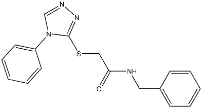 N-benzyl-2-[(4-phenyl-1,2,4-triazol-3-yl)sulfanyl]acetamide Struktur