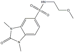 N-(2-methoxyethyl)-1,3-dimethyl-2-oxobenzimidazole-5-sulfonamide Struktur