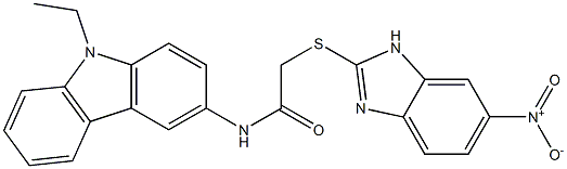 N-(9-ethylcarbazol-3-yl)-2-[(6-nitro-1H-benzimidazol-2-yl)sulfanyl]acetamide Struktur