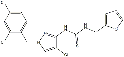 1-[4-chloro-1-[(2,4-dichlorophenyl)methyl]pyrazol-3-yl]-3-(furan-2-ylmethyl)thiourea Struktur