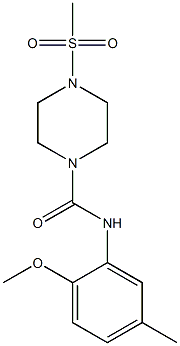 N-(2-methoxy-5-methylphenyl)-4-methylsulfonylpiperazine-1-carboxamide Struktur