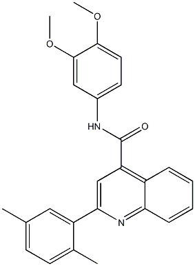 N-(3,4-dimethoxyphenyl)-2-(2,5-dimethylphenyl)quinoline-4-carboxamide Struktur