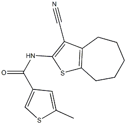 N-(3-cyano-5,6,7,8-tetrahydro-4H-cyclohepta[b]thiophen-2-yl)-5-methylthiophene-3-carboxamide Struktur