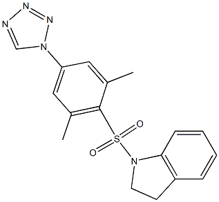 1-[2,6-dimethyl-4-(tetrazol-1-yl)phenyl]sulfonyl-2,3-dihydroindole Struktur