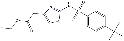 ethyl 2-[2-[(4-tert-butylphenyl)sulfonylamino]-1,3-thiazol-4-yl]acetate Struktur