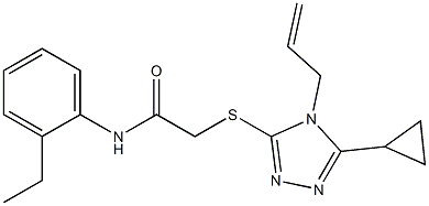 2-[(5-cyclopropyl-4-prop-2-enyl-1,2,4-triazol-3-yl)sulfanyl]-N-(2-ethylphenyl)acetamide Struktur