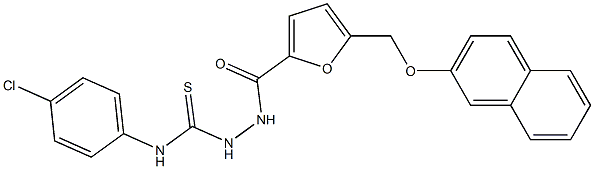 1-(4-chlorophenyl)-3-[[5-(naphthalen-2-yloxymethyl)furan-2-carbonyl]amino]thiourea Struktur