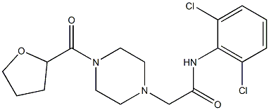 N-(2,6-dichlorophenyl)-2-[4-(oxolane-2-carbonyl)piperazin-1-yl]acetamide Struktur