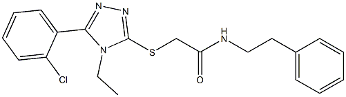 2-[[5-(2-chlorophenyl)-4-ethyl-1,2,4-triazol-3-yl]sulfanyl]-N-(2-phenylethyl)acetamide Structure