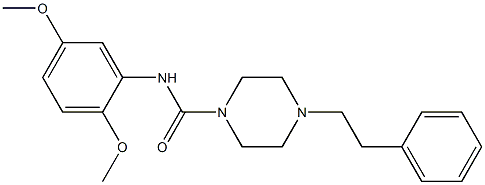 N-(2,5-dimethoxyphenyl)-4-(2-phenylethyl)piperazine-1-carboxamide Struktur