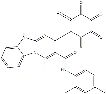 N-(2,4-dimethylphenyl)-4-methyl-2-(4-pentoxyphenyl)-2,10-dihydropyrimido[1,2-a]benzimidazole-3-carboxamide Struktur