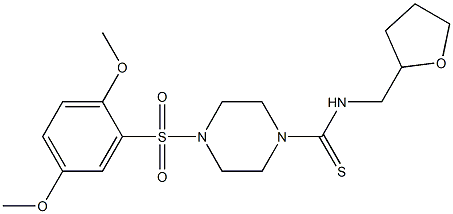 4-(2,5-dimethoxyphenyl)sulfonyl-N-(oxolan-2-ylmethyl)piperazine-1-carbothioamide Struktur