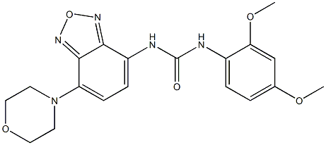 1-(2,4-dimethoxyphenyl)-3-(4-morpholin-4-yl-2,1,3-benzoxadiazol-7-yl)urea Struktur