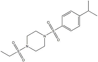 1-ethylsulfonyl-4-(4-propan-2-ylphenyl)sulfonylpiperazine Struktur