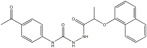 1-(4-acetylphenyl)-3-(2-naphthalen-1-yloxypropanoylamino)urea Struktur