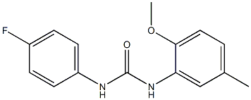 1-(4-fluorophenyl)-3-(2-methoxy-5-methylphenyl)urea Struktur