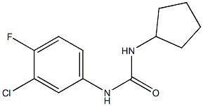 1-(3-chloro-4-fluorophenyl)-3-cyclopentylurea Struktur