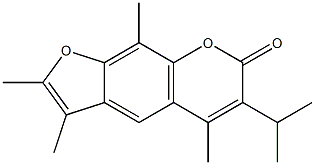 2,3,5,9-tetramethyl-6-propan-2-ylfuro[3,2-g]chromen-7-one Struktur