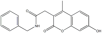 N-benzyl-2-(7-hydroxy-4-methyl-2-oxochromen-3-yl)acetamide Struktur