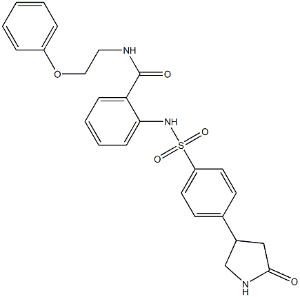 2-[[4-(5-oxopyrrolidin-3-yl)phenyl]sulfonylamino]-N-(2-phenoxyethyl)benzamide Struktur