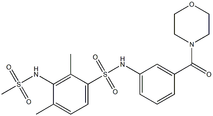 3-(methanesulfonamido)-2,4-dimethyl-N-[3-(morpholine-4-carbonyl)phenyl]benzenesulfonamide Struktur