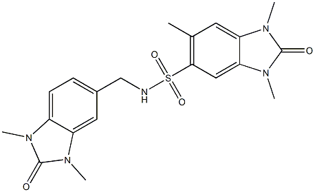 N-[(1,3-dimethyl-2-oxobenzimidazol-5-yl)methyl]-1,3,6-trimethyl-2-oxobenzimidazole-5-sulfonamide Struktur