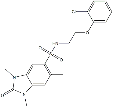 N-[2-(2-chlorophenoxy)ethyl]-1,3,6-trimethyl-2-oxobenzimidazole-5-sulfonamide Struktur