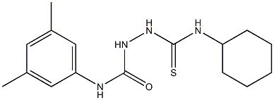 1-(cyclohexylcarbamothioylamino)-3-(3,5-dimethylphenyl)urea Struktur