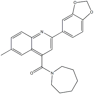 azepan-1-yl-[2-(1,3-benzodioxol-5-yl)-6-methylquinolin-4-yl]methanone Struktur