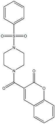 3-[4-(benzenesulfonyl)piperazine-1-carbonyl]chromen-2-one Struktur