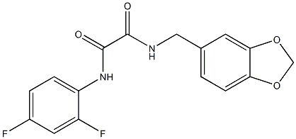 N-(1,3-benzodioxol-5-ylmethyl)-N'-(2,4-difluorophenyl)oxamide Struktur