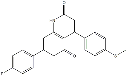 7-(4-fluorophenyl)-4-(4-methylsulfanylphenyl)-1,3,4,6,7,8-hexahydroquinoline-2,5-dione Struktur