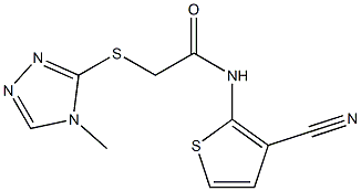 N-(3-cyanothiophen-2-yl)-2-[(4-methyl-1,2,4-triazol-3-yl)sulfanyl]acetamide Struktur