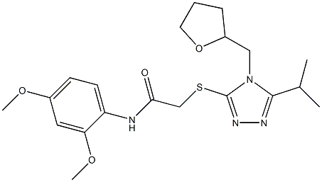 N-(2,4-dimethoxyphenyl)-2-[[4-(oxolan-2-ylmethyl)-5-propan-2-yl-1,2,4-triazol-3-yl]sulfanyl]acetamide Structure