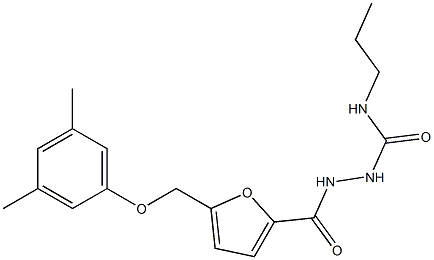 1-[[5-[(3,5-dimethylphenoxy)methyl]furan-2-carbonyl]amino]-3-propylurea Struktur