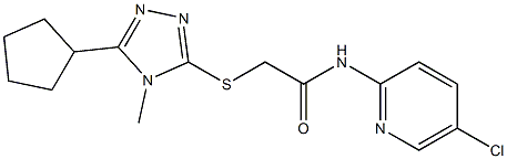 N-(5-chloropyridin-2-yl)-2-[(5-cyclopentyl-4-methyl-1,2,4-triazol-3-yl)sulfanyl]acetamide Struktur