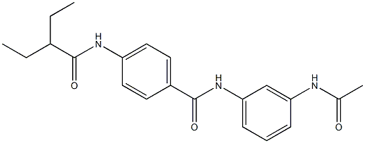 N-(3-acetamidophenyl)-4-(2-ethylbutanoylamino)benzamide Structure