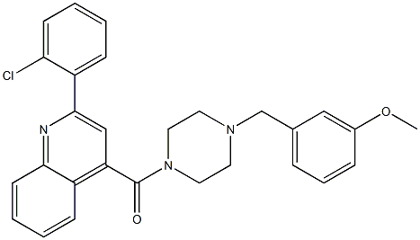 [2-(2-chlorophenyl)quinolin-4-yl]-[4-[(3-methoxyphenyl)methyl]piperazin-1-yl]methanone Struktur