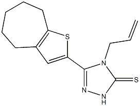 4-prop-2-enyl-3-(5,6,7,8-tetrahydro-4H-cyclohepta[b]thiophen-2-yl)-1H-1,2,4-triazole-5-thione Struktur