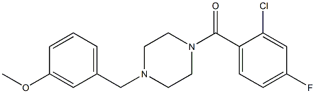 (2-chloro-4-fluorophenyl)-[4-[(3-methoxyphenyl)methyl]piperazin-1-yl]methanone Struktur