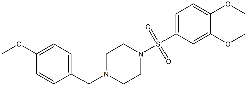 1-(3,4-dimethoxyphenyl)sulfonyl-4-[(4-methoxyphenyl)methyl]piperazine Struktur