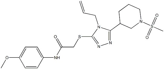 N-(4-methoxyphenyl)-2-[[5-(1-methylsulfonylpiperidin-3-yl)-4-prop-2-enyl-1,2,4-triazol-3-yl]sulfanyl]acetamide Struktur