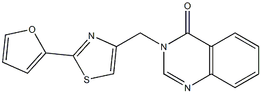 3-[[2-(furan-2-yl)-1,3-thiazol-4-yl]methyl]quinazolin-4-one Struktur