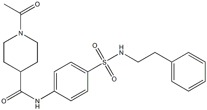 1-acetyl-N-[4-(2-phenylethylsulfamoyl)phenyl]piperidine-4-carboxamide Struktur