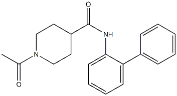 1-acetyl-N-(2-phenylphenyl)piperidine-4-carboxamide Struktur