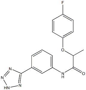 2-(4-fluorophenoxy)-N-[3-(2H-tetrazol-5-yl)phenyl]propanamide Struktur